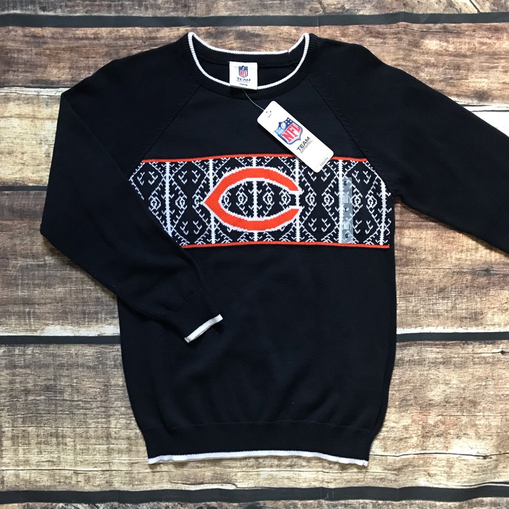 Chicago Bears Ugly Christmas Holiday Knit Sweater Youth/Boys Large 10-12 NEW/NWT